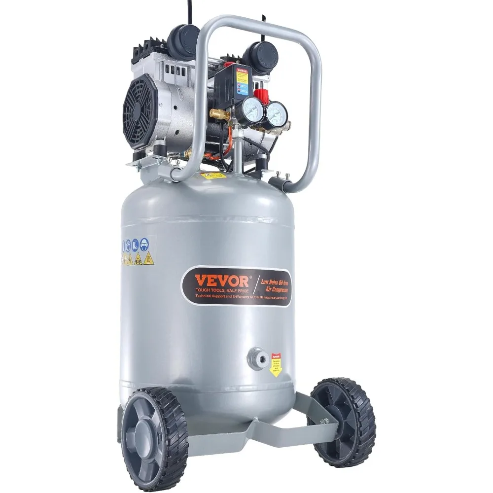 

13 Gallon Air Compressor with 2HP, 4.6 SCFM at 90 PSI, Oil-Free and Quiet Operation at 66dB, Perfect for Tire Inflation and Wood