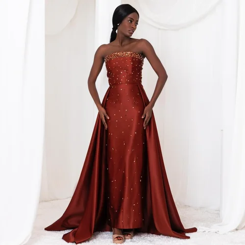 Vestido de noche Formal con lentejuelas brillantes personalizado, vestidos largos rectos sin tirantes, vestido de fiesta elegante para ocasiones a medida