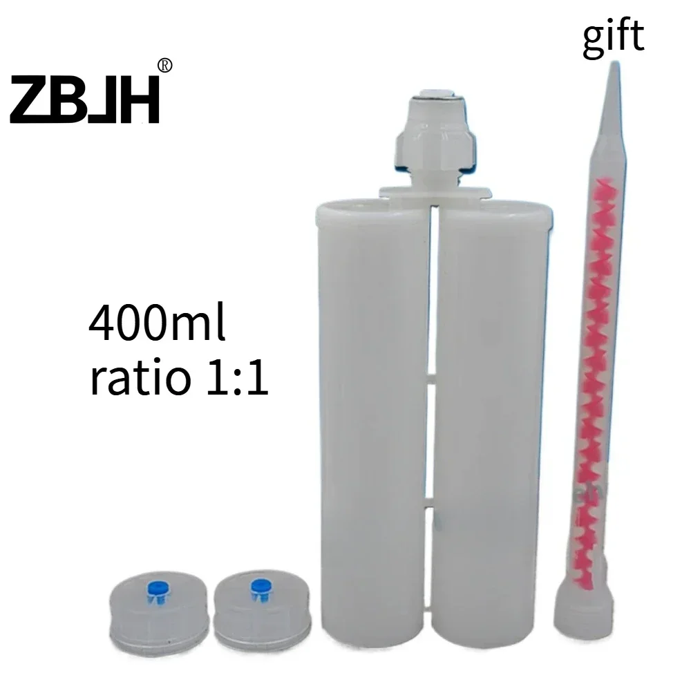 400ml Ratio 1:1 Empty Cartridge Barrel and Mixing Tube AB Epoxy Glue Gun MC10-18 Thread Mouth