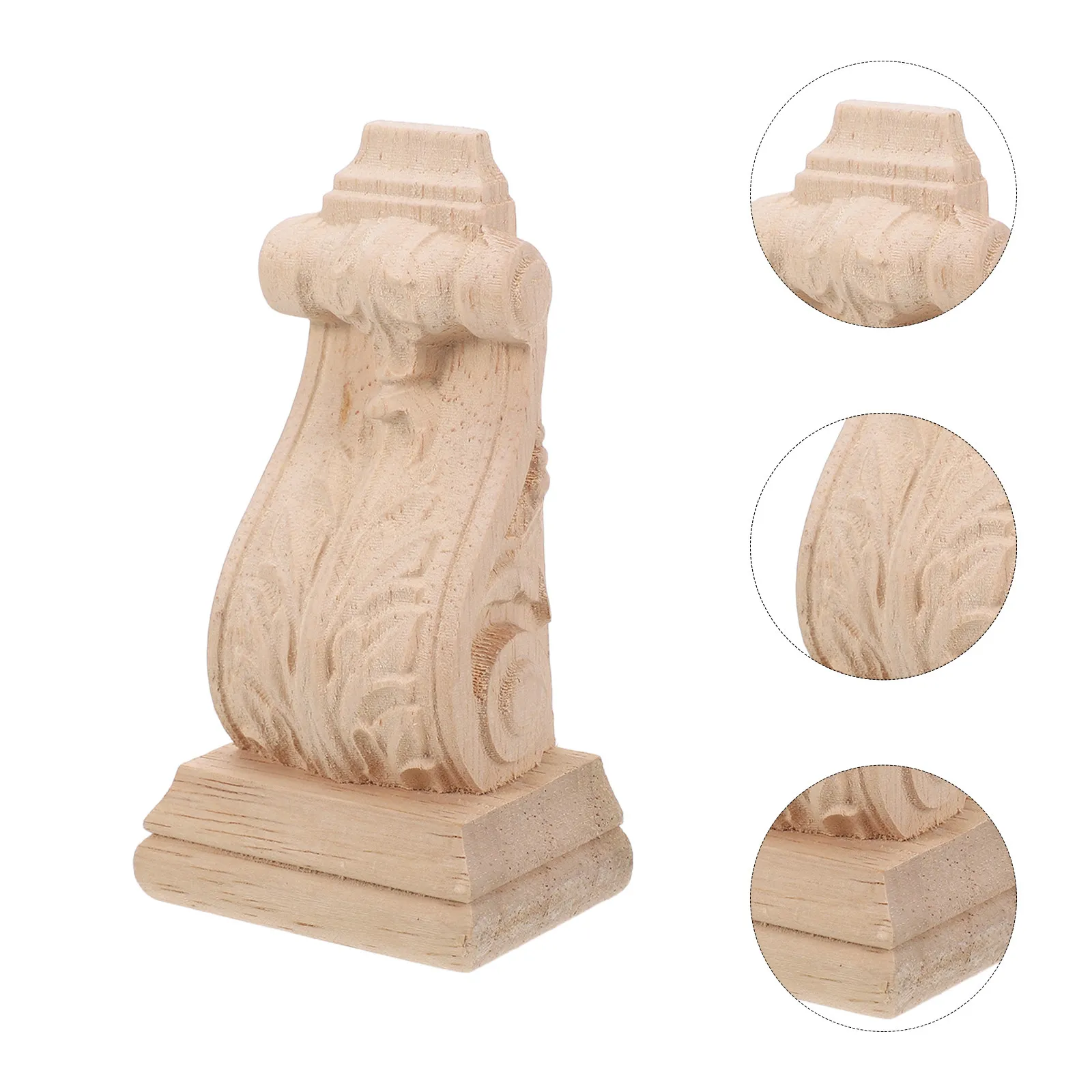 2Pcs Wood Carved Corbels Vintage Roman Column Shelf Brackets Wall Corner Onlay Appliques Decorative Wood Corbels for Fireplace