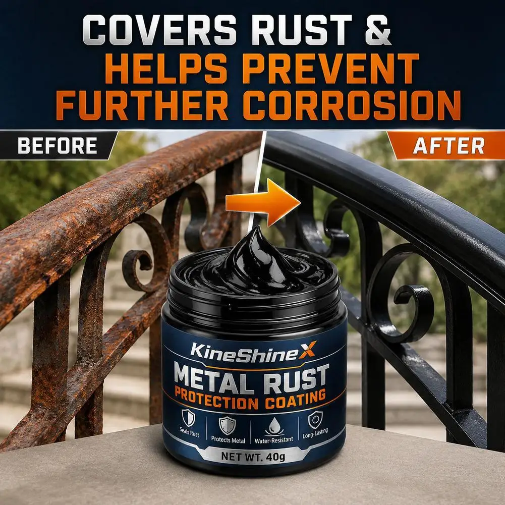 40ml Metal Rust Protection Black Repair Paste Car Black Rust Repair Paste Metal Protection Restoration Coating Home Decor Paint
