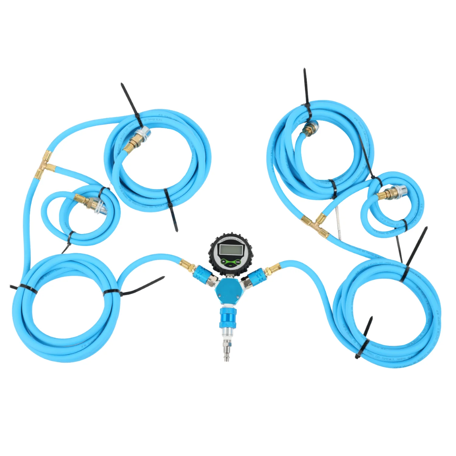 Off-Road Car Tire Inflation Hose Kits with Digital Display Gauge and Storage Bag