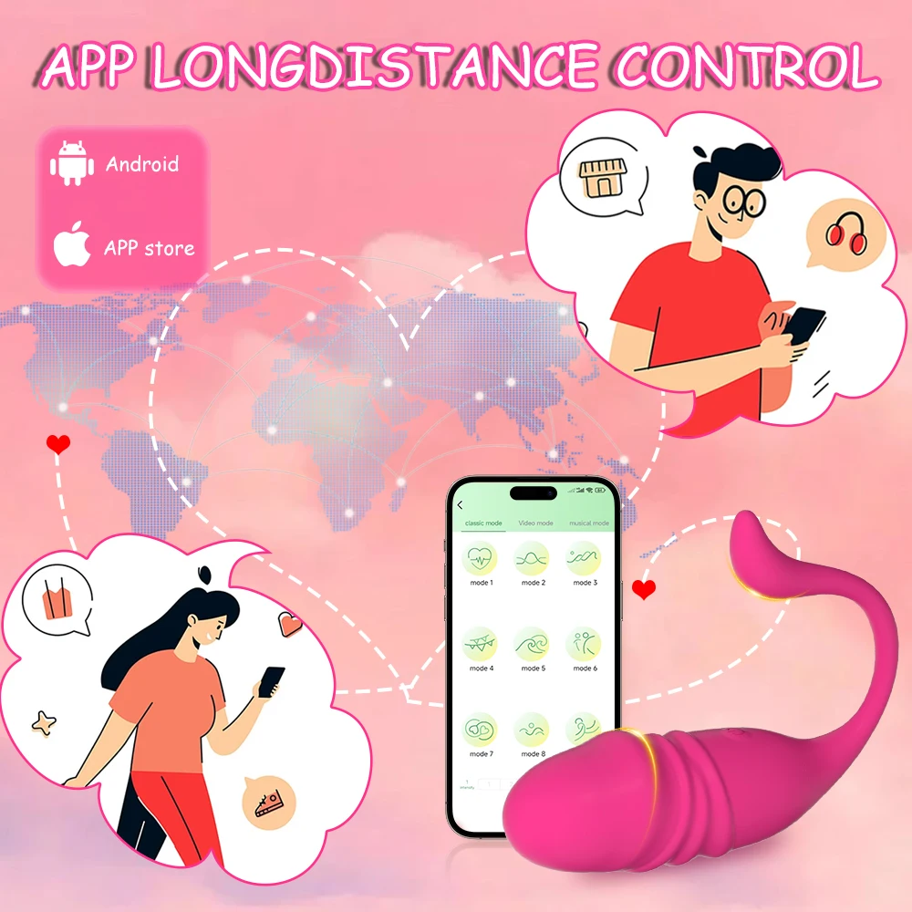 Bezprzewodowy Bluetooth APP G Spot wibrator dla kobiet teleskopowy Dildo łechtaczka stymulator pochwa miłość jajka majtki Sex zabawki dla dorosłych