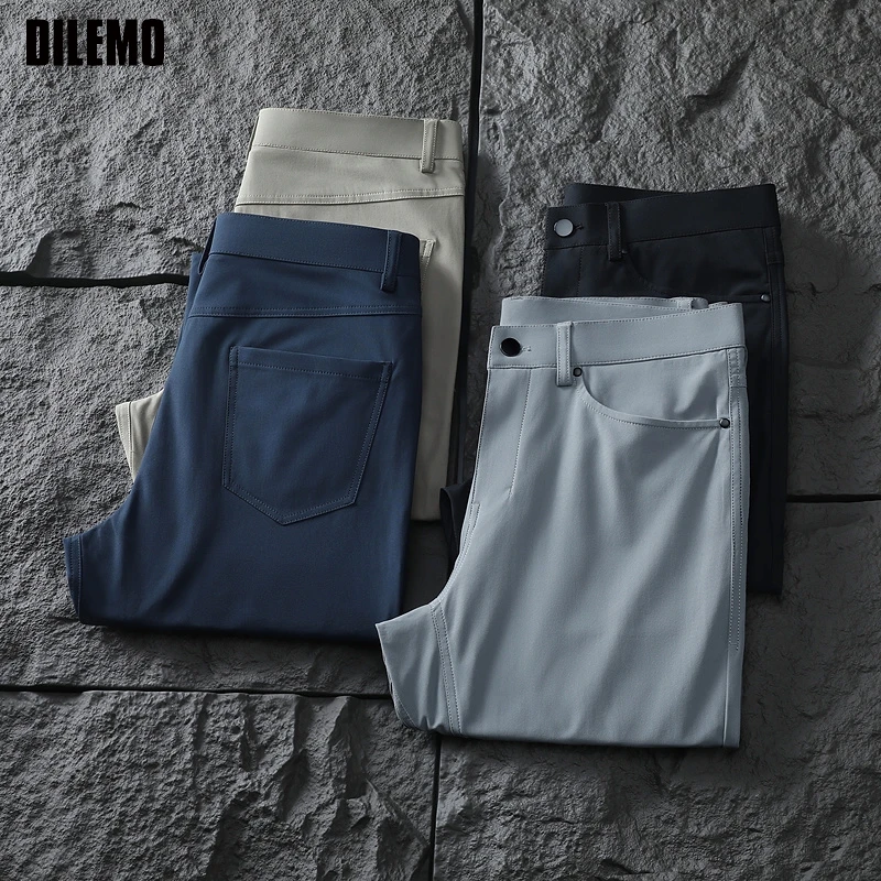 トップグレードの新ブランドカジュアルファッションビジネスレギュラーフィット通気性長ズボン快適なオフィスズボン紳士服