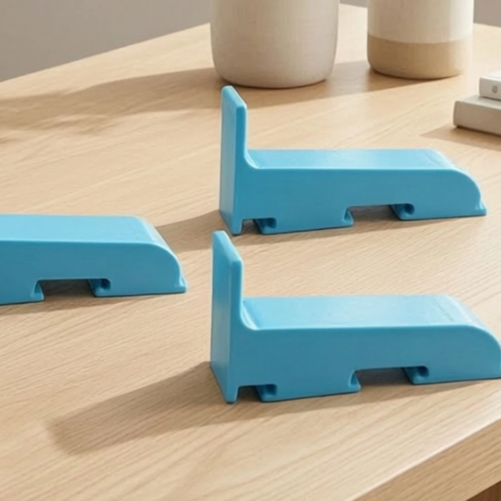 4 Pieces Blue Plastic Wall Track Bracket Sleek Wall-Mounted Track Support Bracket Lightweight