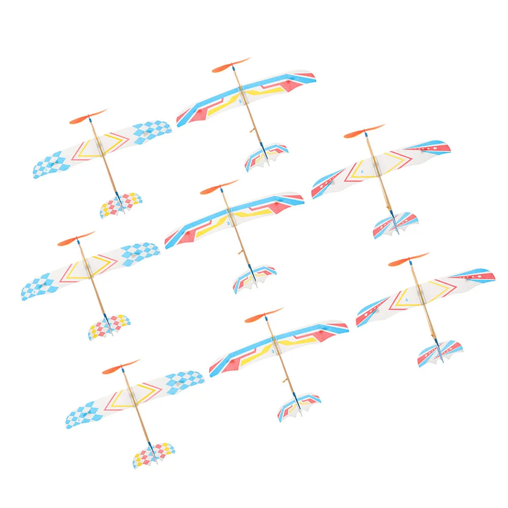 

8 Pcs Rubber Band Plane Glider Toy Toys Airpl Small Airplane Model Flying For Simple Kids Airplanes