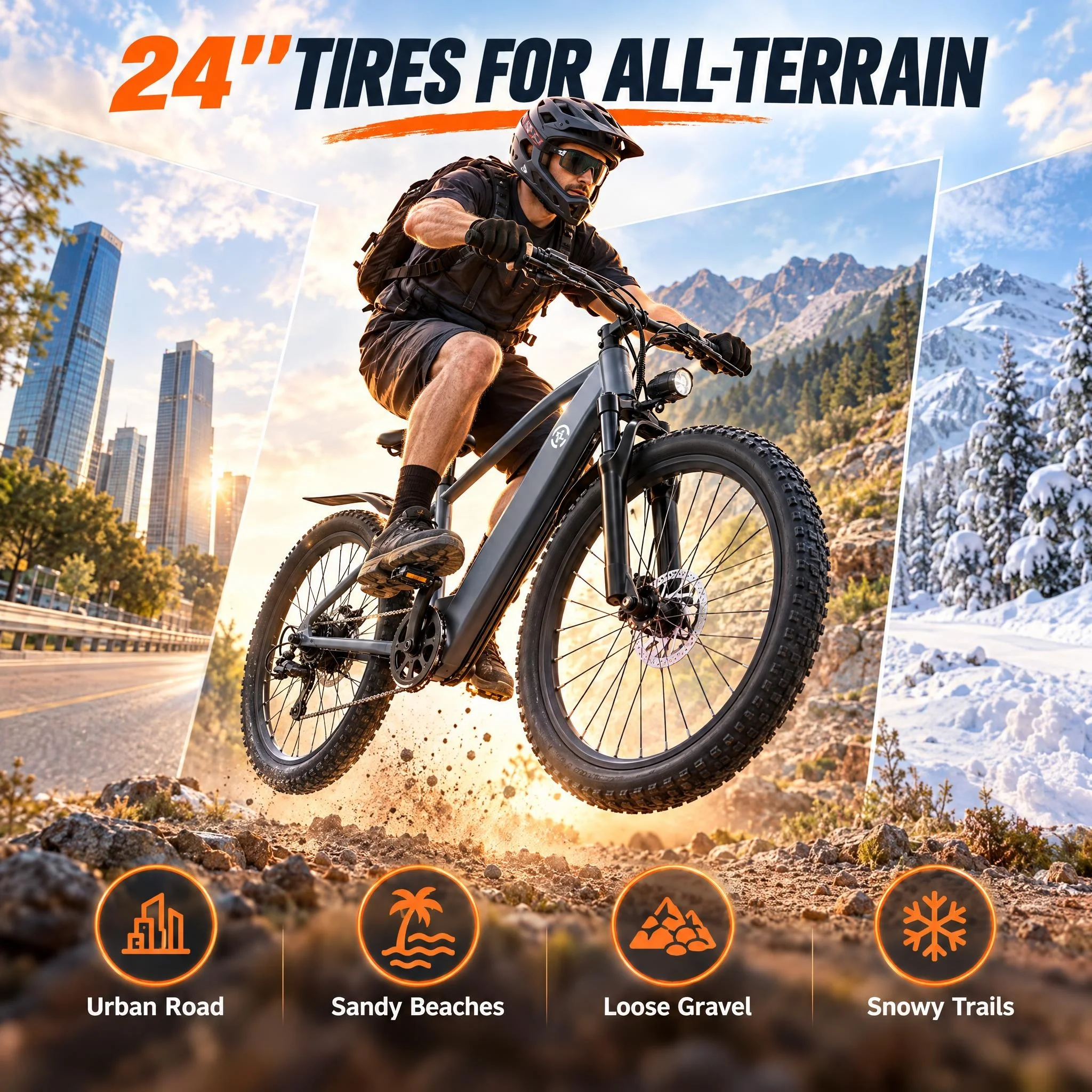Premium Off Road Electric Bike for Adults, 48V 10.4Ah Removable Battery Easy to Take Inside for Charging, Shock-Absorbing Front Fork Reduces Impact on Bumpy Trails, 330LBS Weight Capacity, Robust Steel Frame, Top Holiday Pick for Adventure Riders - view 2