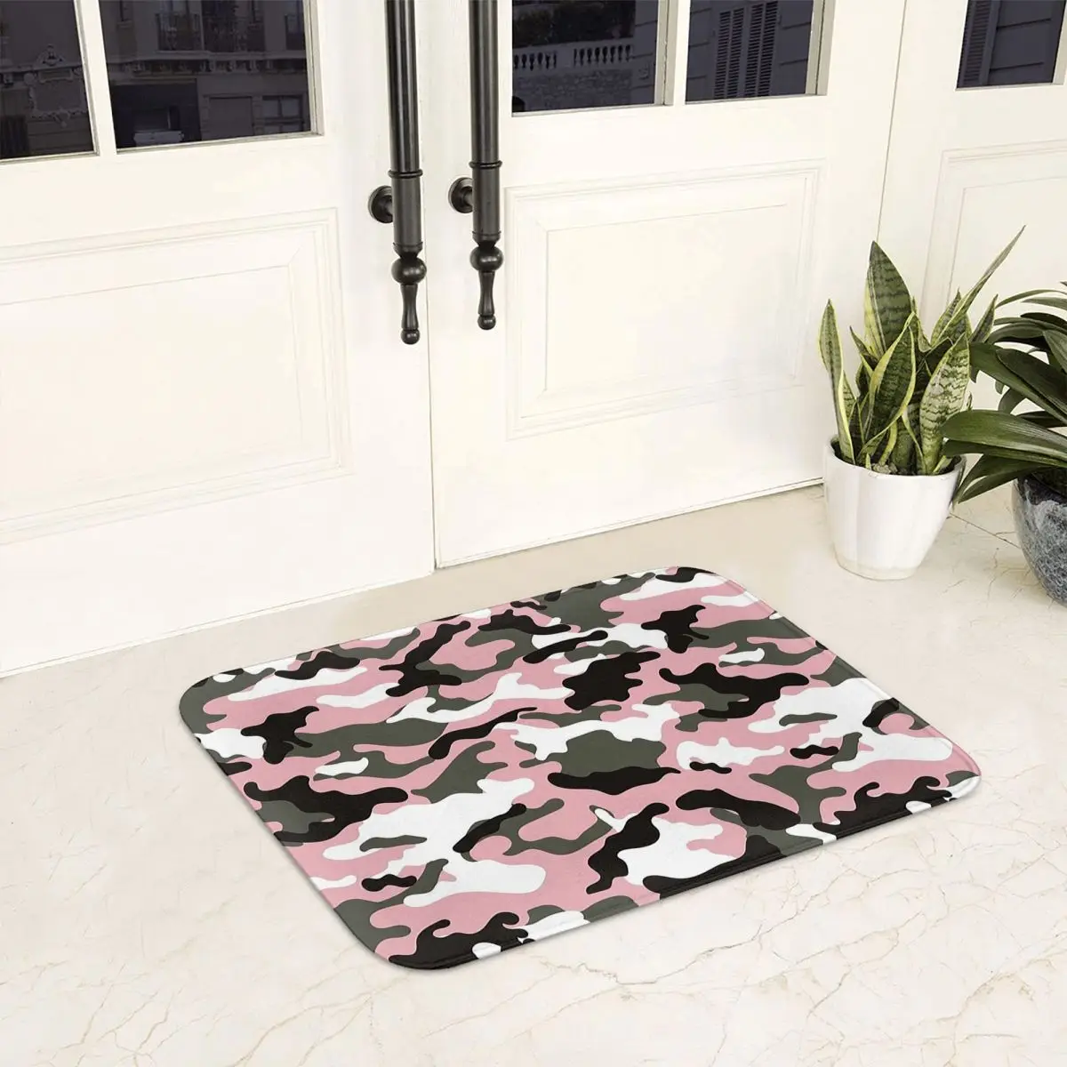 Pink Military Camo Pattern Girl Texture Squad Background Anti-slip Doormat Floor Mat Carpet Rug for Kitchen Entrance Footpad Mat