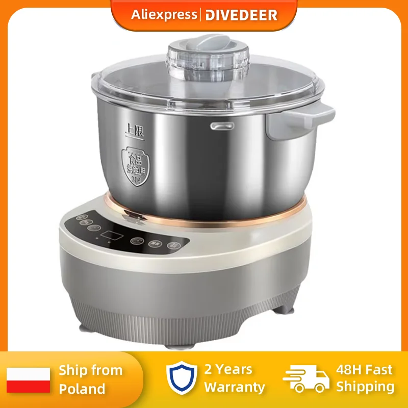 DIVEDEER Mezcladora de masa pequeña para el hogar, máquina automática para amasar, fermentar y batir masa para hornear en casa, UE 220V