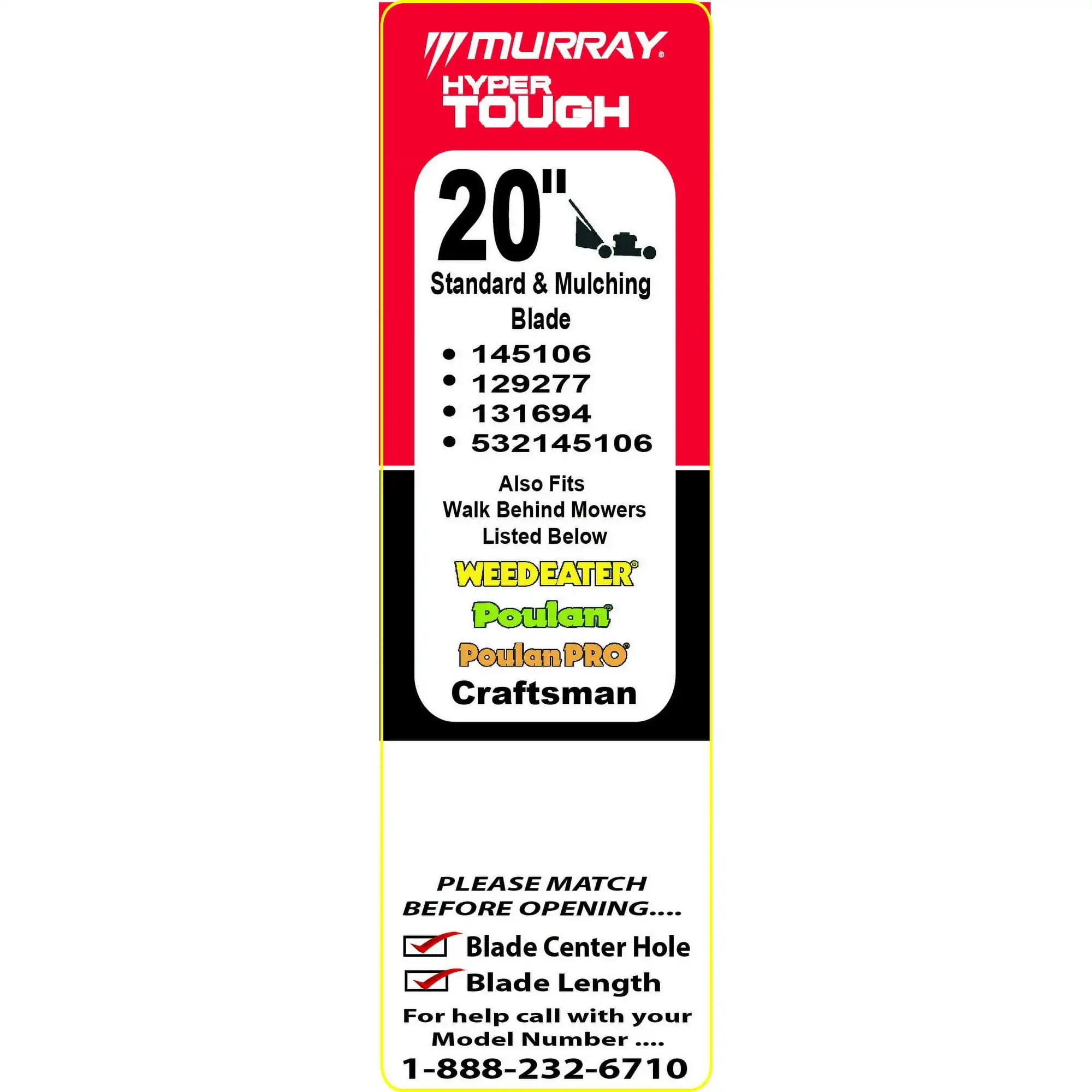 Husqvarna/Murray Original Equipment 20-Inch Replacement Mower Blade 145106