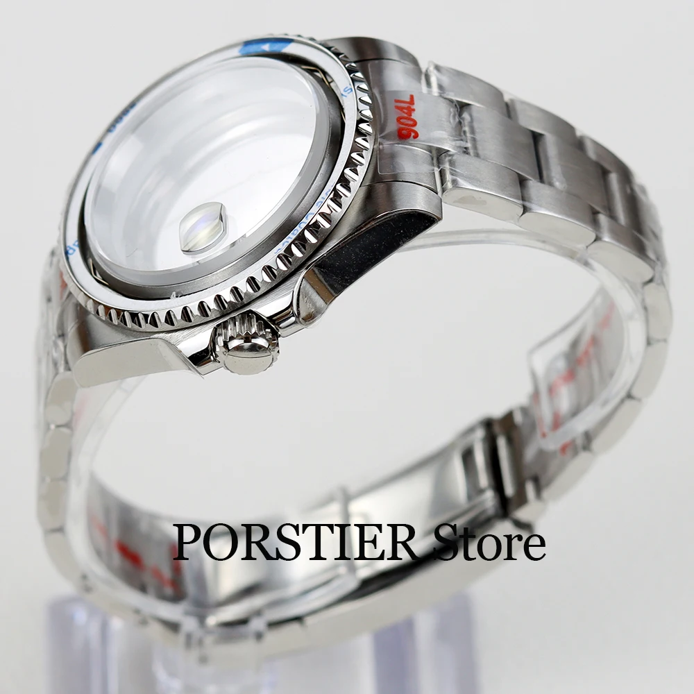 40mm Watch Case no Ceramic Bezel jubilee/oyster bracelet Sapphire Glass for NH34 NH35 NH36 Movement SUB GMT Yacht 28.5mm Dial