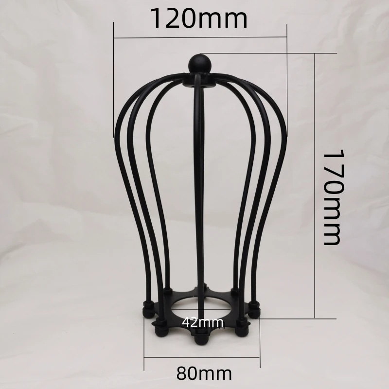 E27 shade black finished iron edison lamp shade vintage lighting cage shade with socket cover DIY lamp accessories
