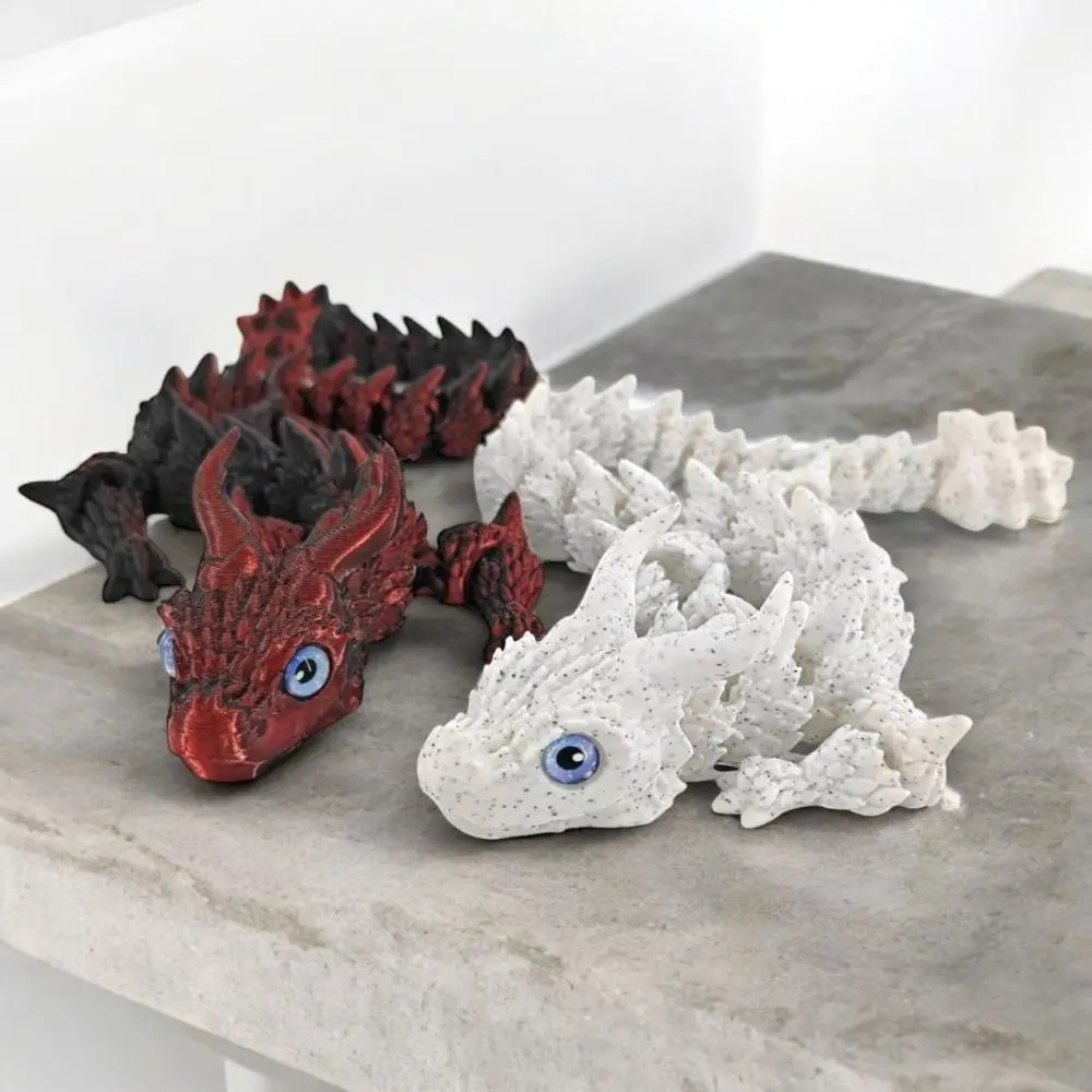 

Simulated Eye 3D Printed Dragon Chinese Dragon All-in-one Molding 3D Printed Diceratops Dragon Flexible Rotatable