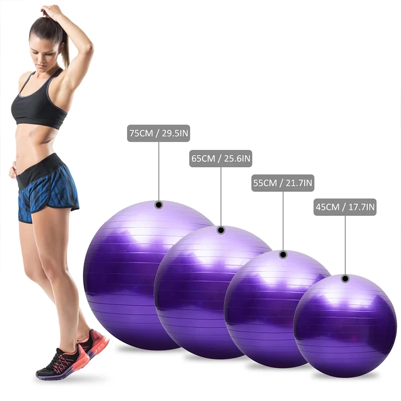 25/45/55/65/75/85CM Explosion-proof PVC Yoga Ball Thickened Fitness Balls for Exercise Home Gym Pilates Equipment Balance Ball