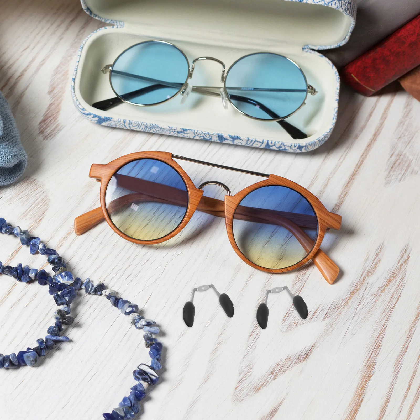 1Set Sunglasses Nose Pad Support Stable Metal Bridge Cushion Lightweight Screw-in Glasses Nose Piece Replacement for Outdoor