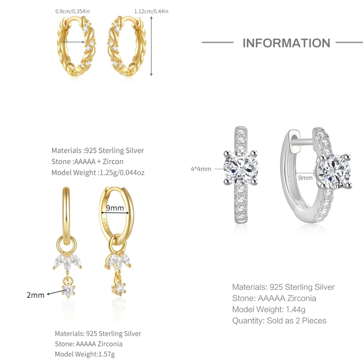 Picture 7: Aide 2025 Trend 925 Stamp Silver Color Turquoise Hoop Earrings For Women Pendientes 7/9/11mm Huggie Earring Fine Jewelry as Gift