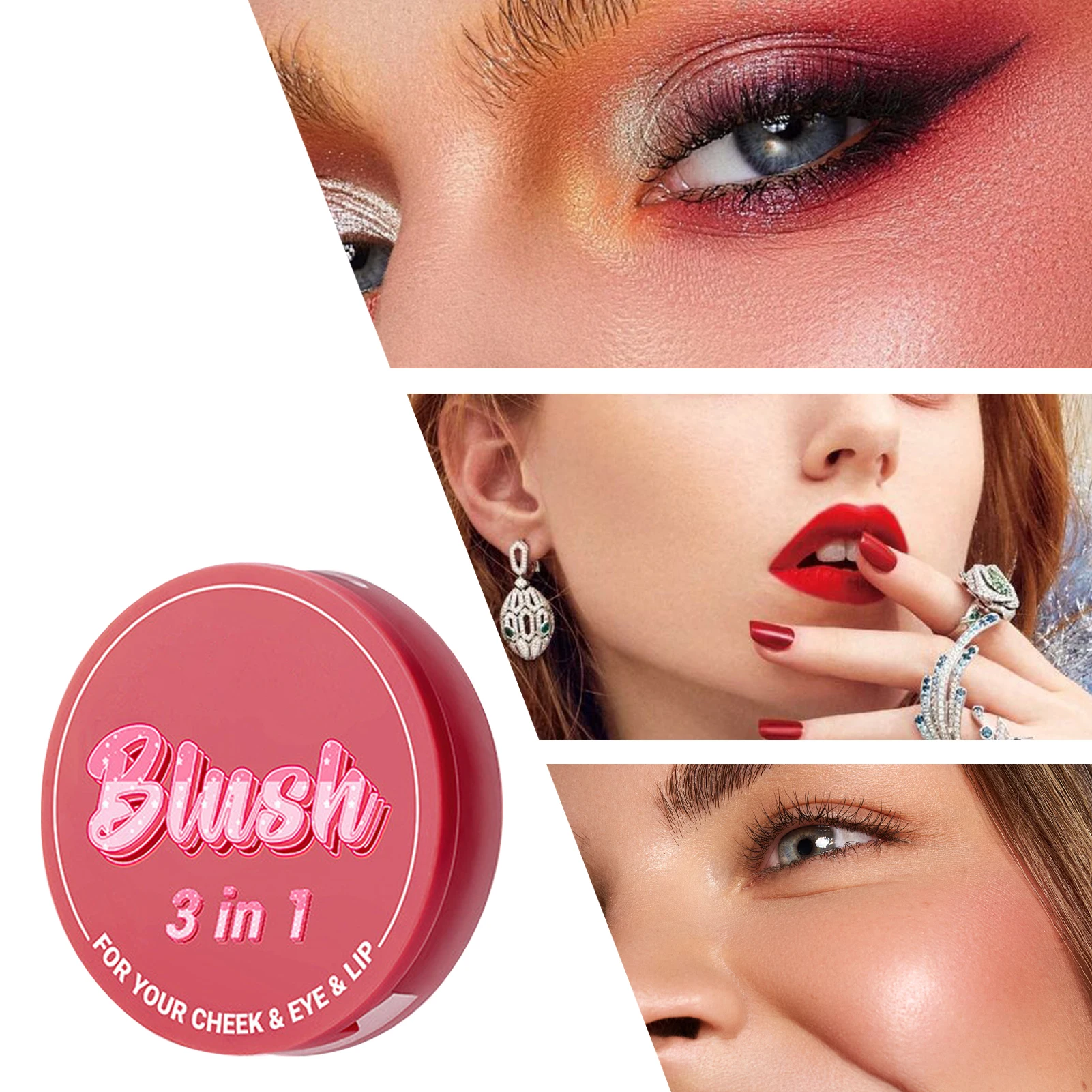 Blush rose à haute pigmentation pour le visage, fard à joues en poudre, fard à joues rose, surligneur facial rugueux, fard à joues scintillant, sites