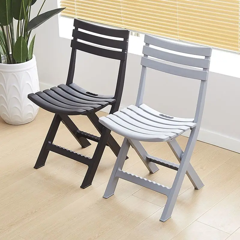 

Heavy-Duty Folding Stool Outdoor, Ergonomic Plastic Chair, Portable Picnic Seat, Camping Garden Backrest Furniture