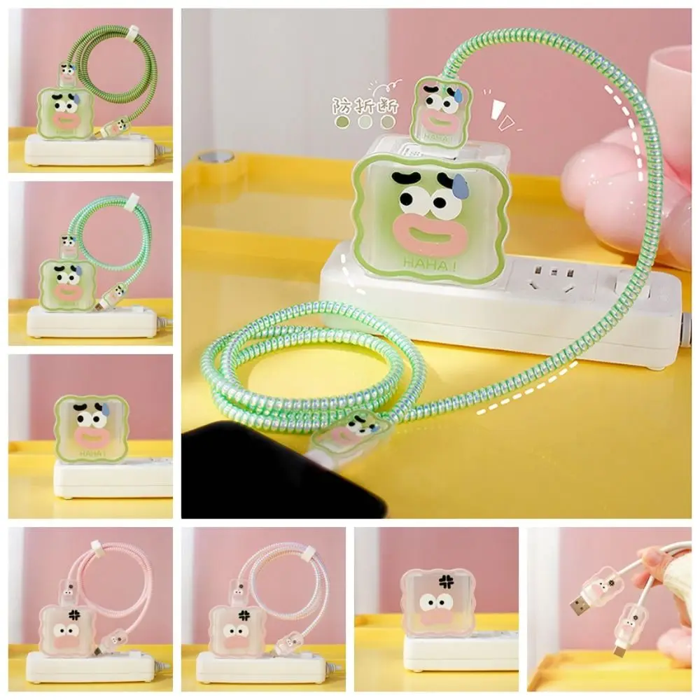 Breathable Charger Protector Green Cute Charger Head Cover Soft Pink Charger Protective Shell for Mobile Phone Cable