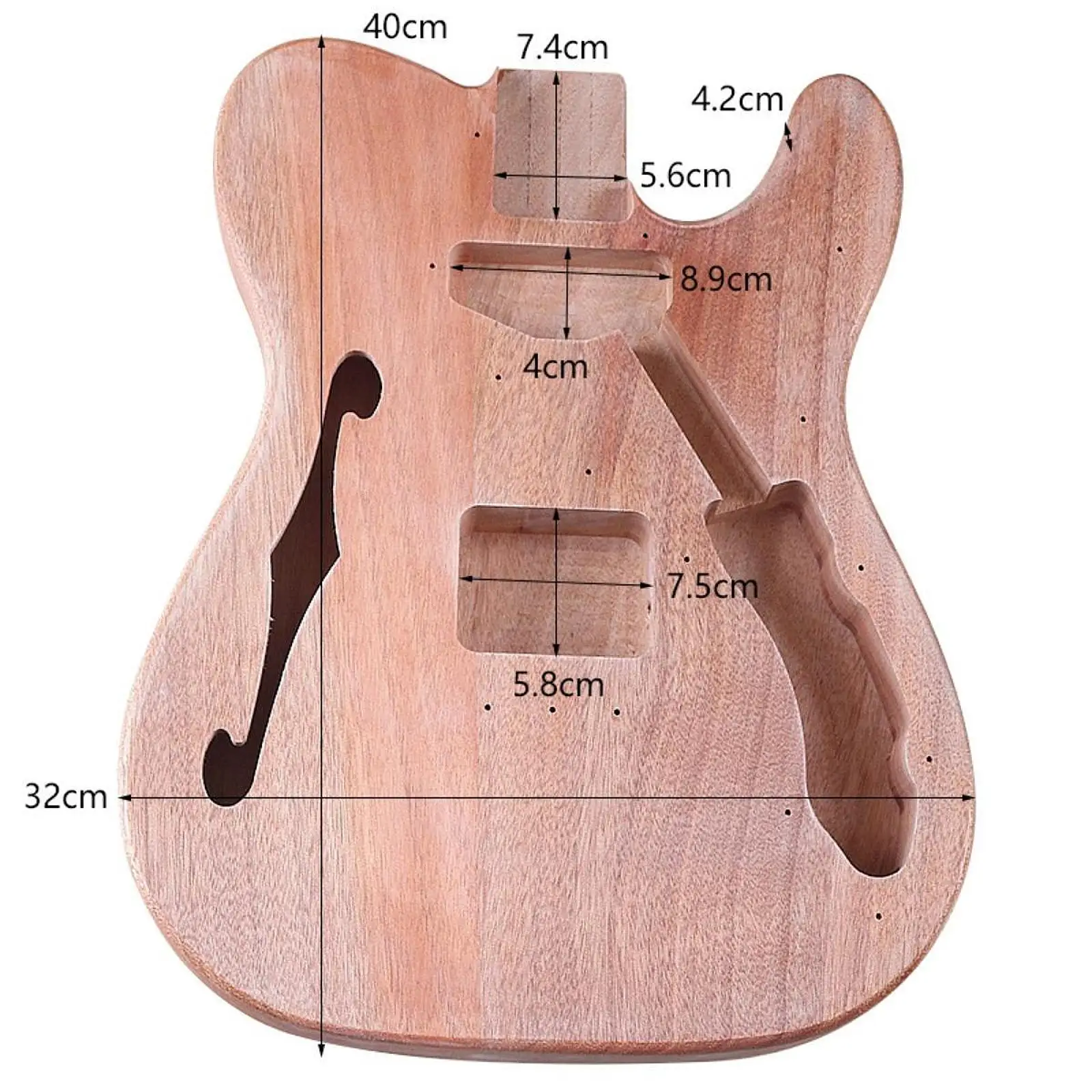 DIY Electric Guitar Unfinished Barrel Body Handcrafted Wooden Guitar Parts for Assembling Guitar Kit to Modify Sound