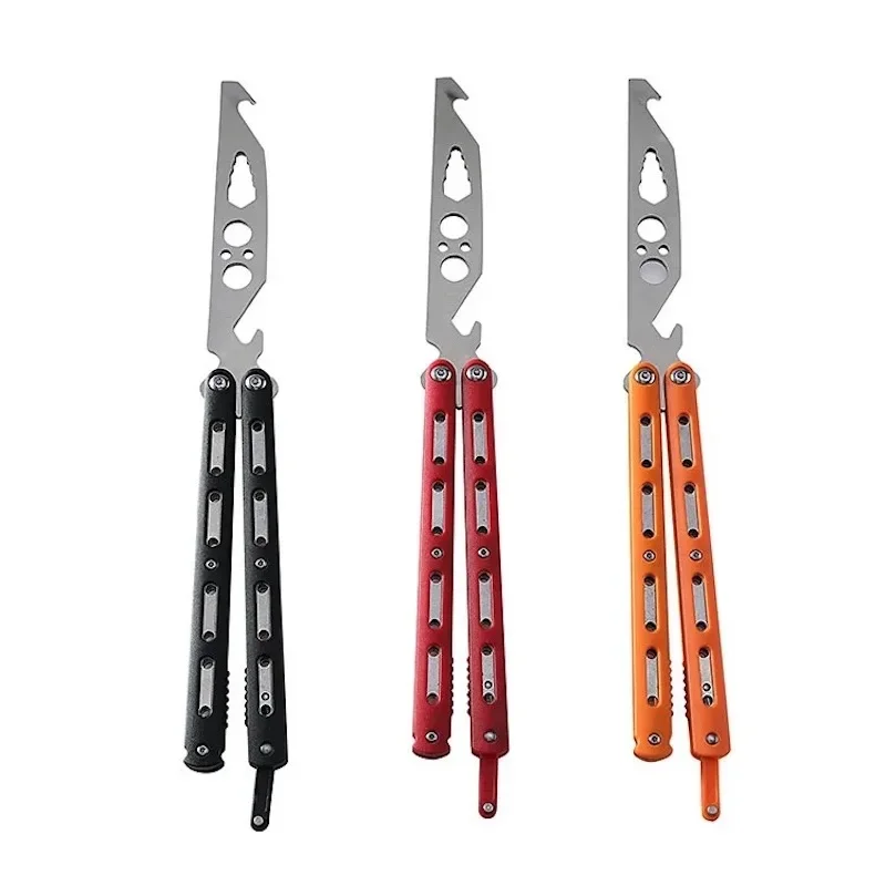 

NEW Multi-Function CSGO Butterfly Novice Folding Training Knife Adult Stainless Steel Practice Flail Bottle Opener Not Edge