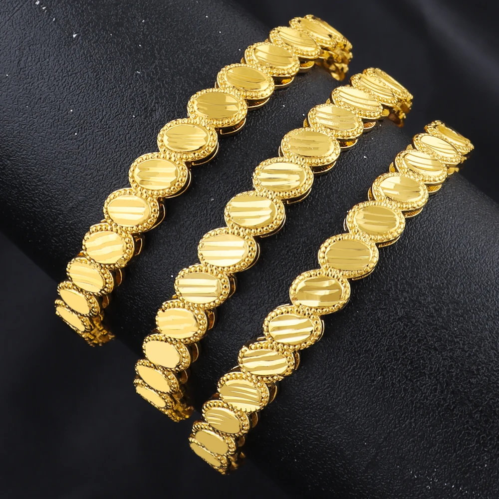 

bohemian bracelet gold dubai 24k Women's Retro Simple Gold Color Metal Bracelets Girly Charm Fashion Jewelry Wedding Gift