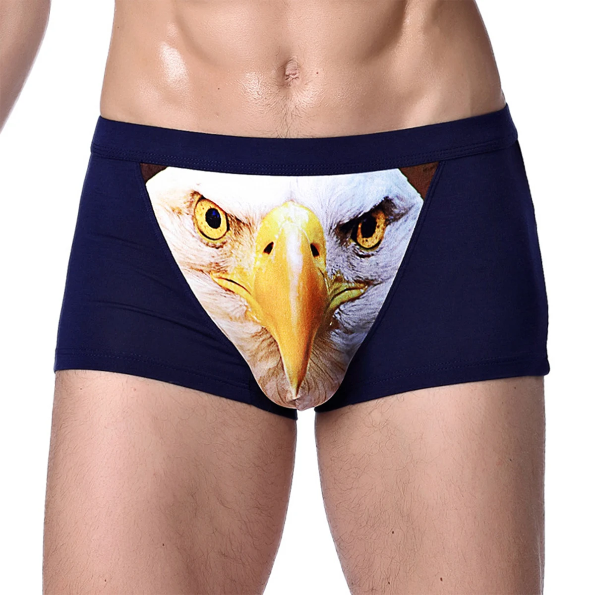 Underpants Boxer Mens 3D Wolf Animal Briefs Stretch Modal Multi·Size Color Men Shorts Unique Printed Eagle Head Flat Angle Pants