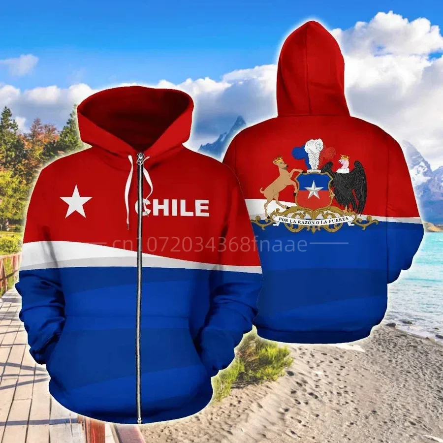 

Men's Hoodie 3DPrint Newest Chile Country Flag Art Unique Men/Women Cozy Hrajuku Casual Streetwear Hoodies/Zip/Sweatshirt Style