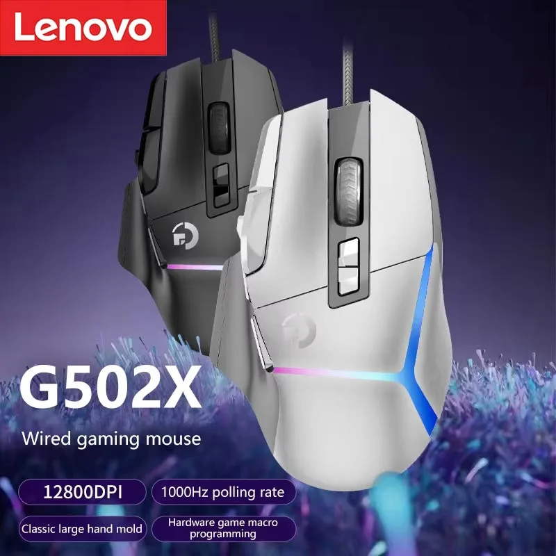 

Новая беспроводная игровая мышь Lenovo: эргономичная, USB-перезаряжаемая, Bluetooth, с оптическим сенсором, программируемая, для игр, с проводным подключением