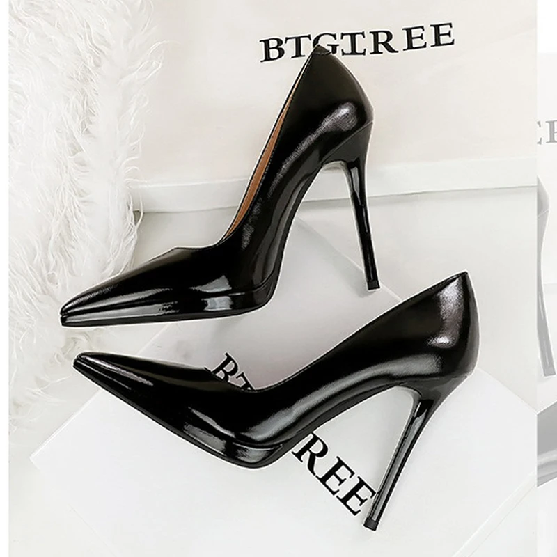 BIGTREE Spring Fashion Silver Gold Pointed Toe Woman Pumps Platform Thin Heels Party Ladies Shoes Zapatillas De Mujer