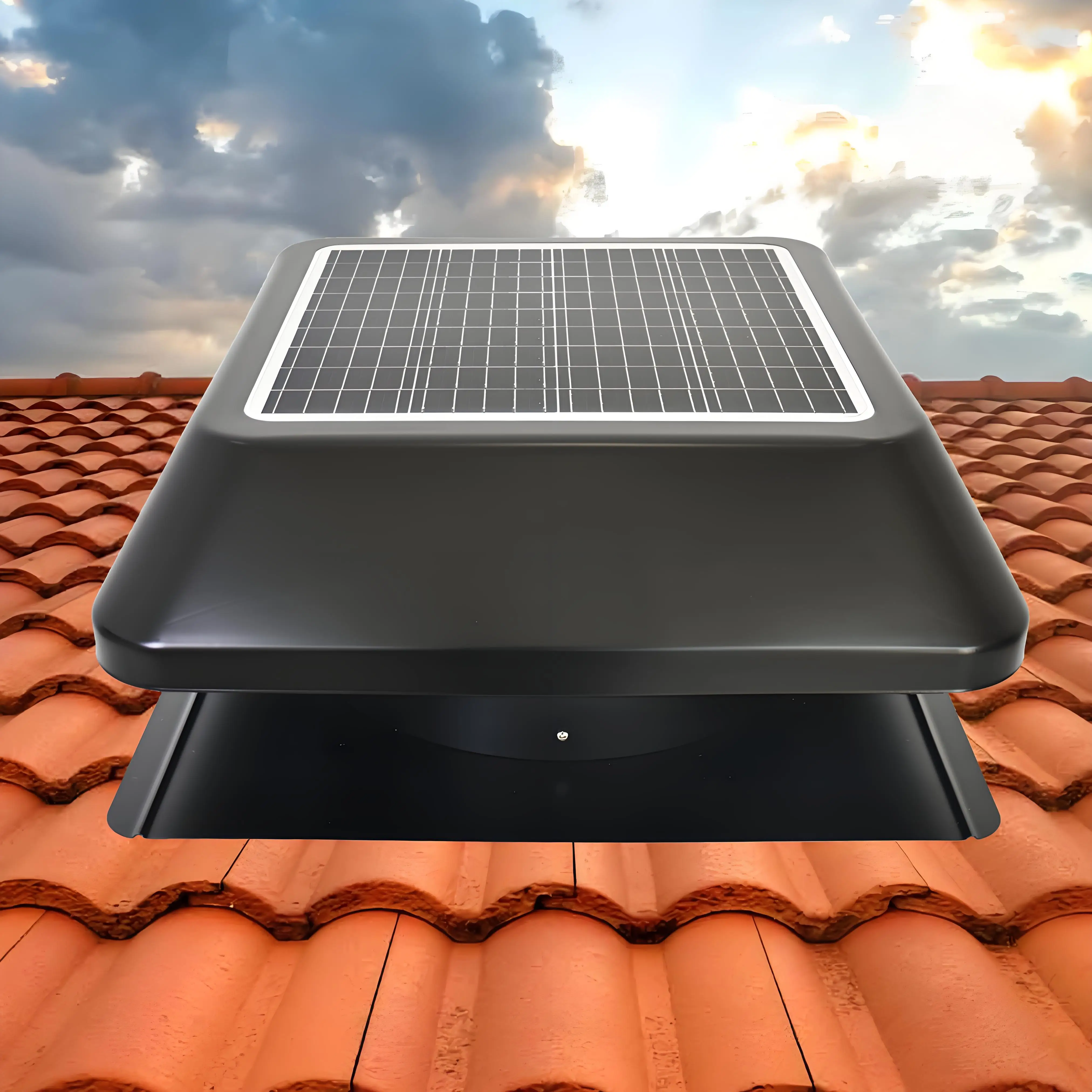 Smart 25w Solar Fan Renewable Energy Air Ventilation and Attic Roof Extractor Thermostat Application Control Cooling Vents