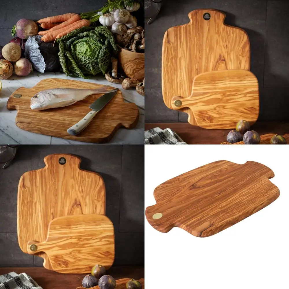 

Large 40x30cm Olive Wood Cutting Board - Racine Collection, Brown