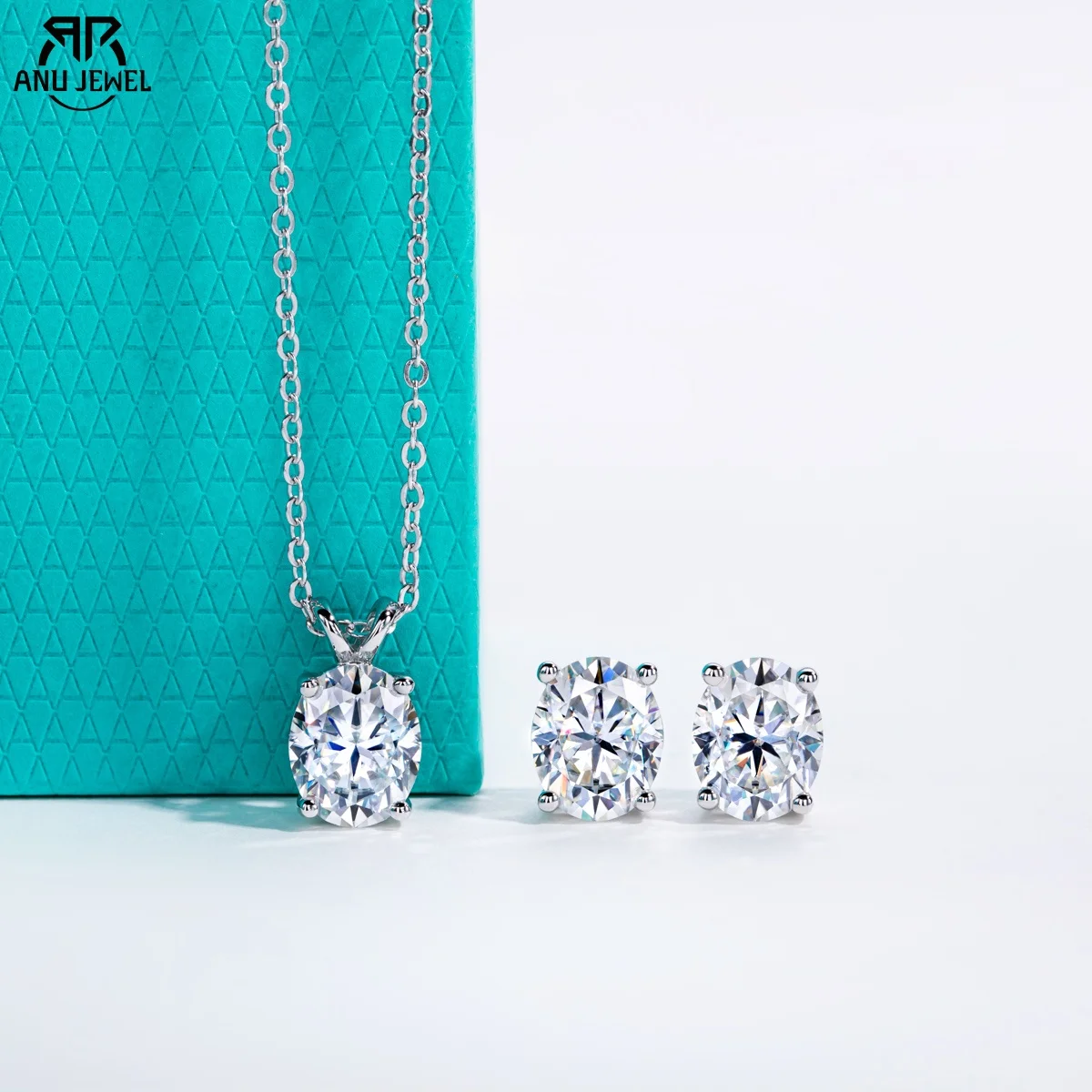 

Овальное ожерелье из муассанита 2-1,5 карата, серьги 0,5-3 карата, стерлинговое серебро 925 пробы, позолоченный 18 карат, комплект свадебных украшений, женские подарки