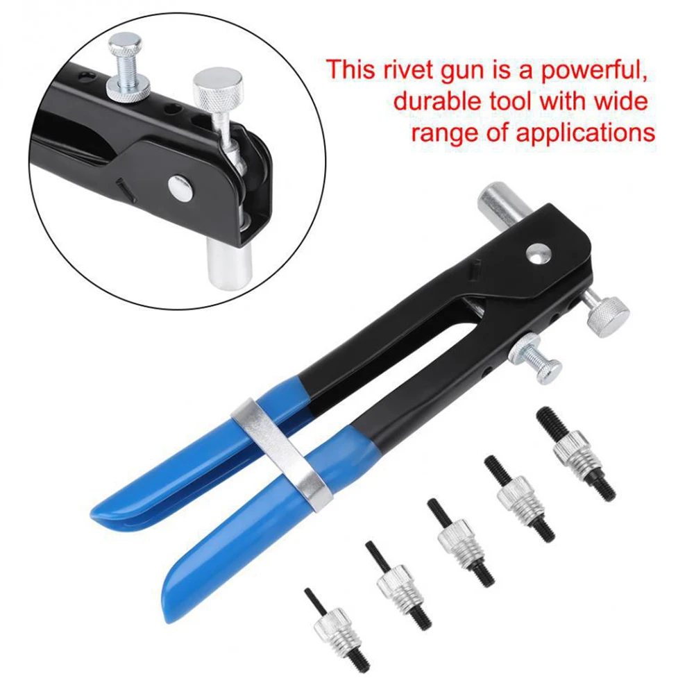 86pcs Rivet Nut +Hand Threaded Rivet Nuts Gun M3 M4 M5 M6 M8 Double Insert Manual Riveter Gun Riveting Rivnut Rivet Tool