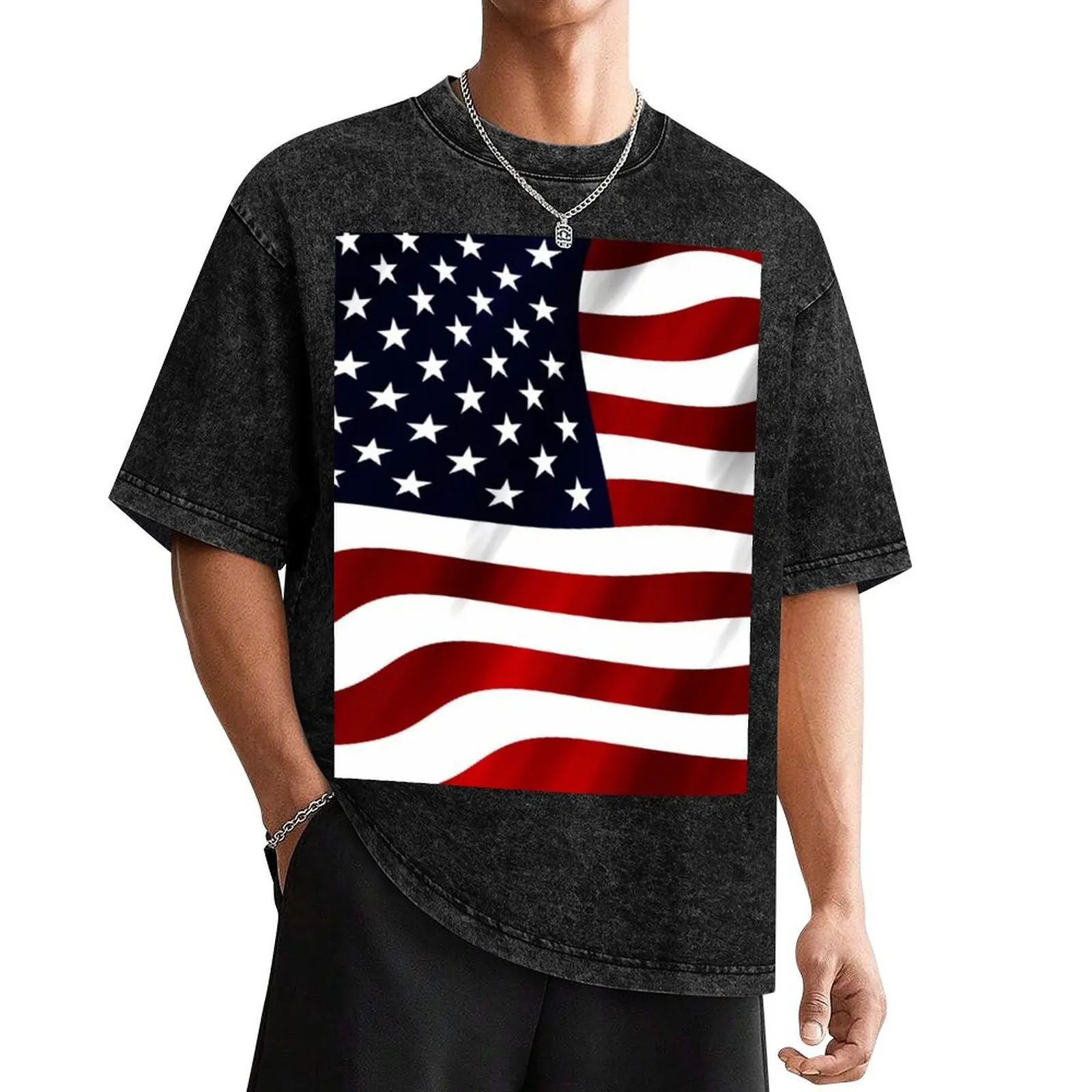 

American Flag USA T-Shirt anime t shirts oversized graphic tee blanks quick-drying t shirts for men graphic