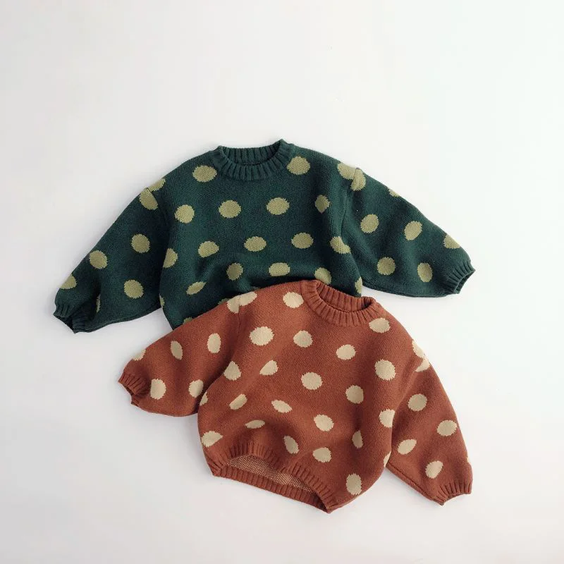 MILANCEL Herbst Winter Vintage Look Kinder Jungen Pullover Polka Dot Mädchen Strickwaren Outwear Jungen Pullover für 1-6Y – Detail 1