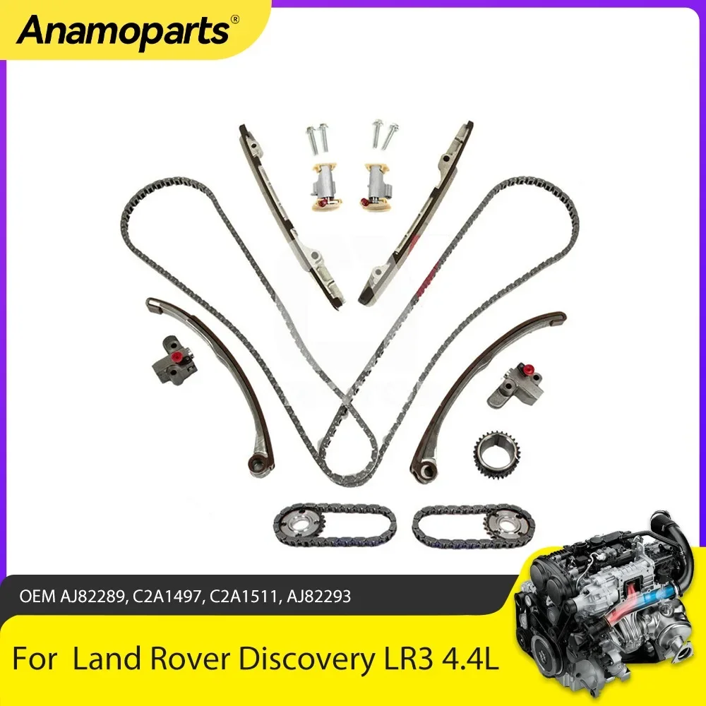 Motor Parçaları Zamanlama Zinciri Kiti Fit 4.2 4.4L V8 GAZ Land Rover Discovery LR3 Range Rover Jaguar XF XKR S-Tipi 4.2 4.4L 05-09