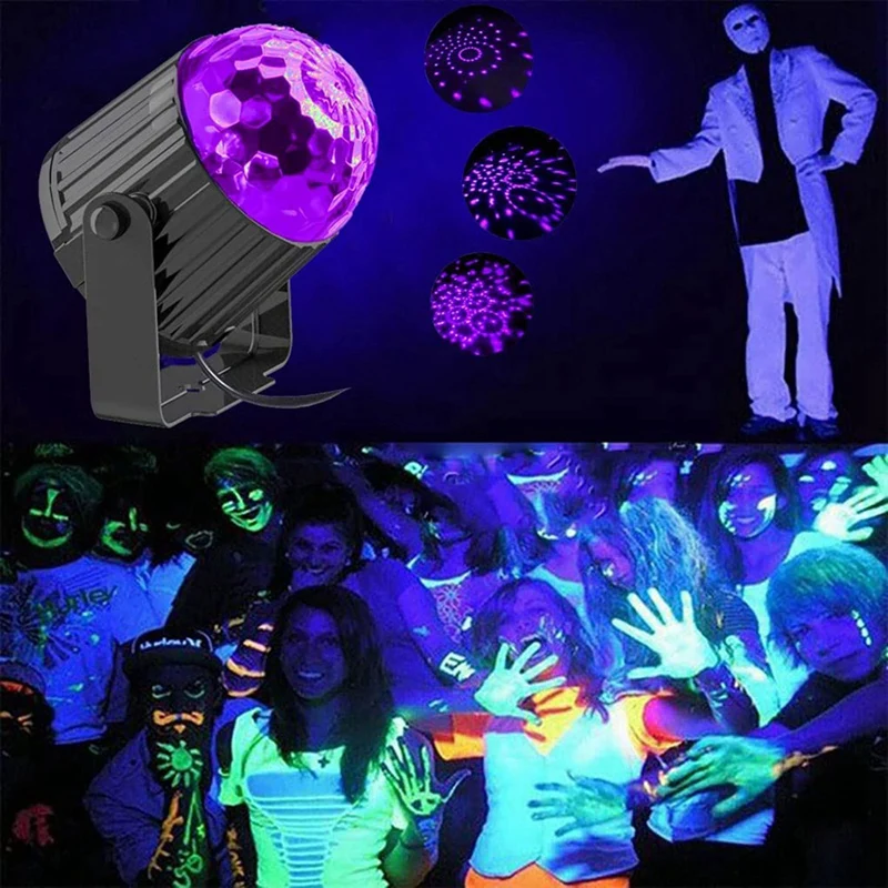 Imagem -02 - Luz de Inundação uv Preta com Plugue Brilho de Néon para Festa de Fulgor Halloween Pôster Fluorescente Plugue eu 6w