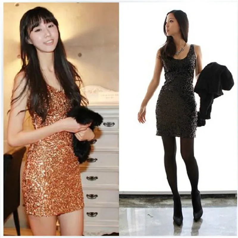 Free Shipping Sexy V-neck Fashion Mini Disco Dress Paillette Elastic Sleeveless Dress Short Sequined Party Dress For Women