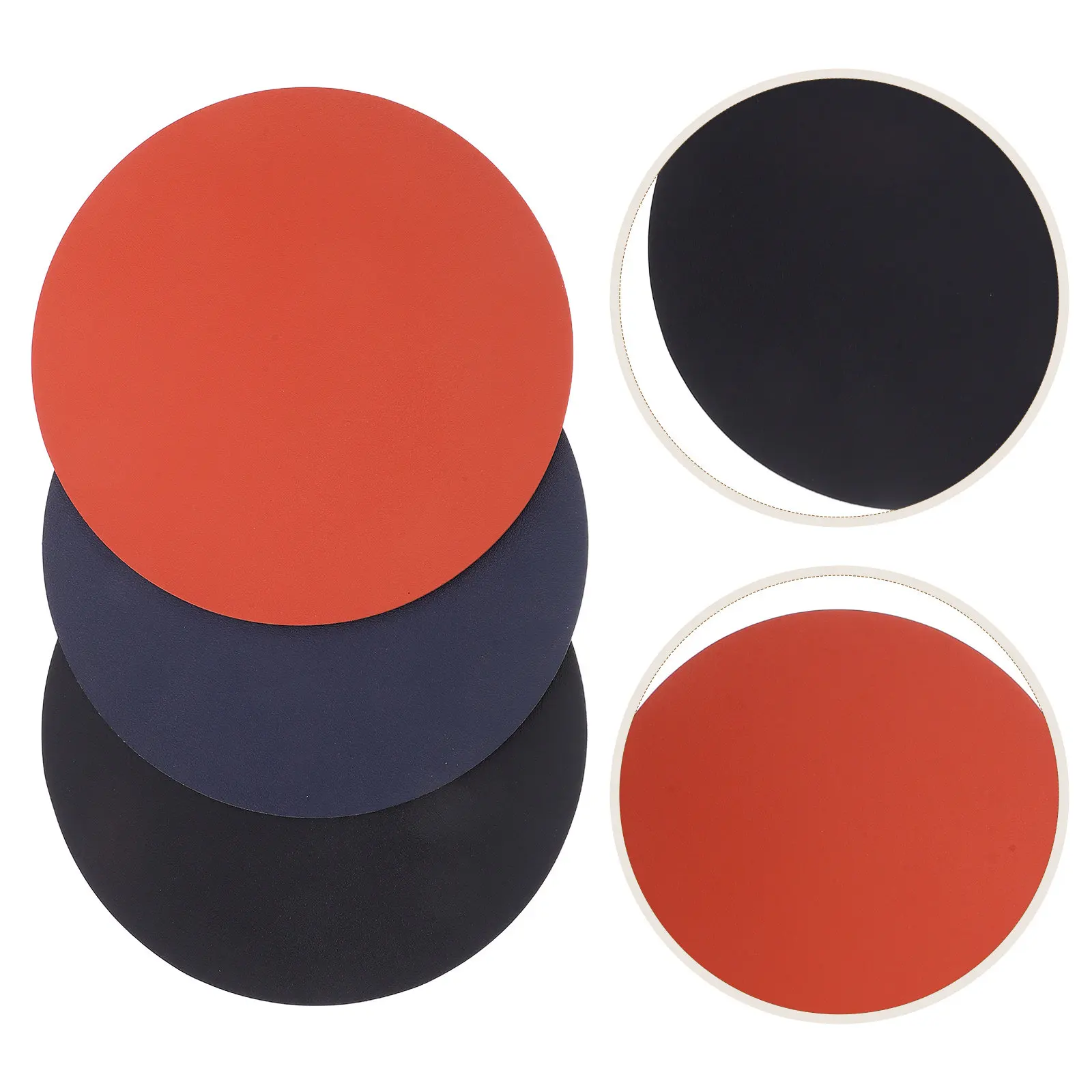 3Pcs Colored Round Cork Mouse Pad Washable Comfortable Non-Slip Waterproof Desk Mouse Pad for Office School Gaming Smooth Cursor