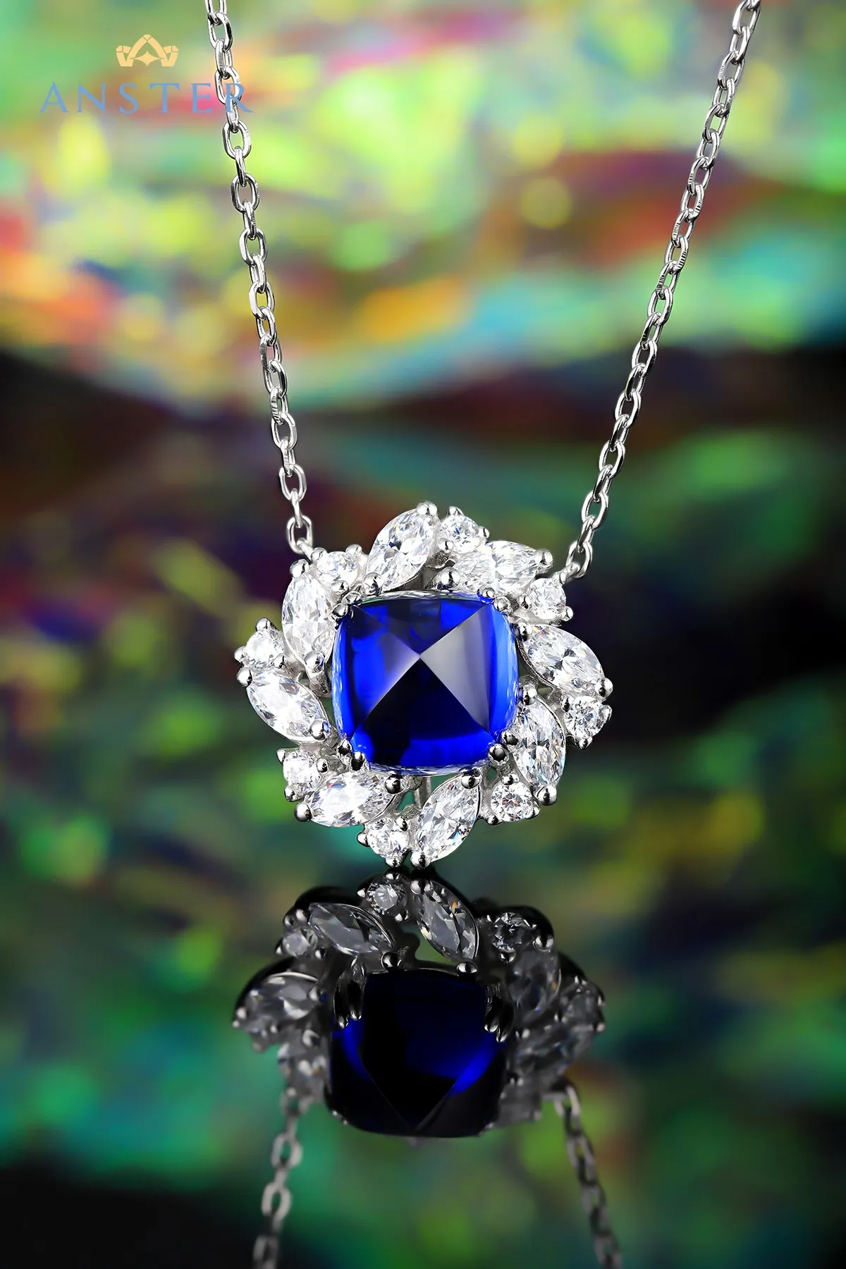 Vintage Necklace 9K 18K Solid Gold Sterling 925 Silver Lab Grown Emerald Ruby Sapphire Necklaces for Her image 3