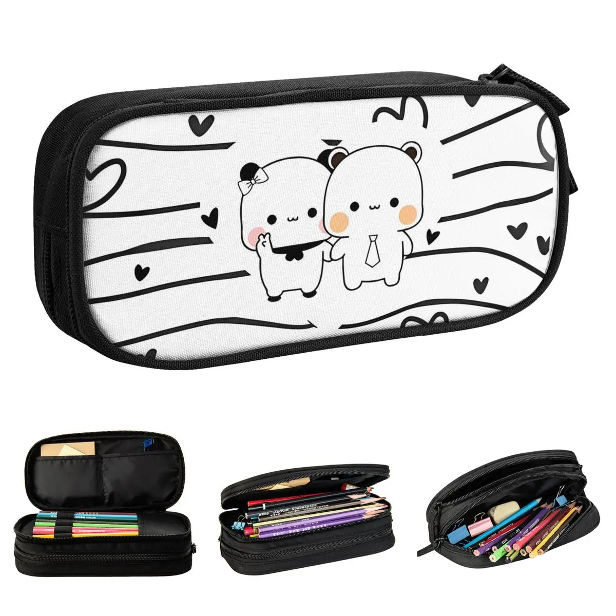 

Lovely BuBu Panda And DuDu Bear Cute Cartoon Pencil Cases Pencil Pouch Pen for Girls Boys Big Bag Student School Gift Stationery