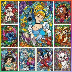 Stained Glass Disney Princess Pictures Creation Hanging Full Cross Drawing Art 5d Diamond Painting Stitch Mosaic New 2024 Large