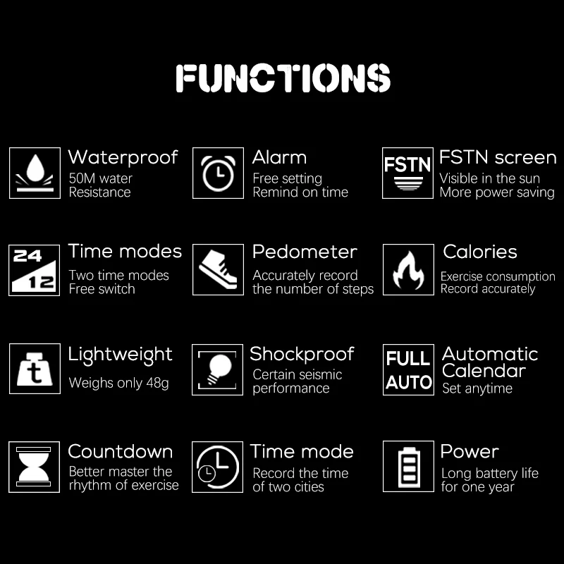 NORTH EDGE Mars Mens Digital Watch Women Sportswatch Dual Time Running Pedometer Countdown Waterproof 50m Alarm Military Clock