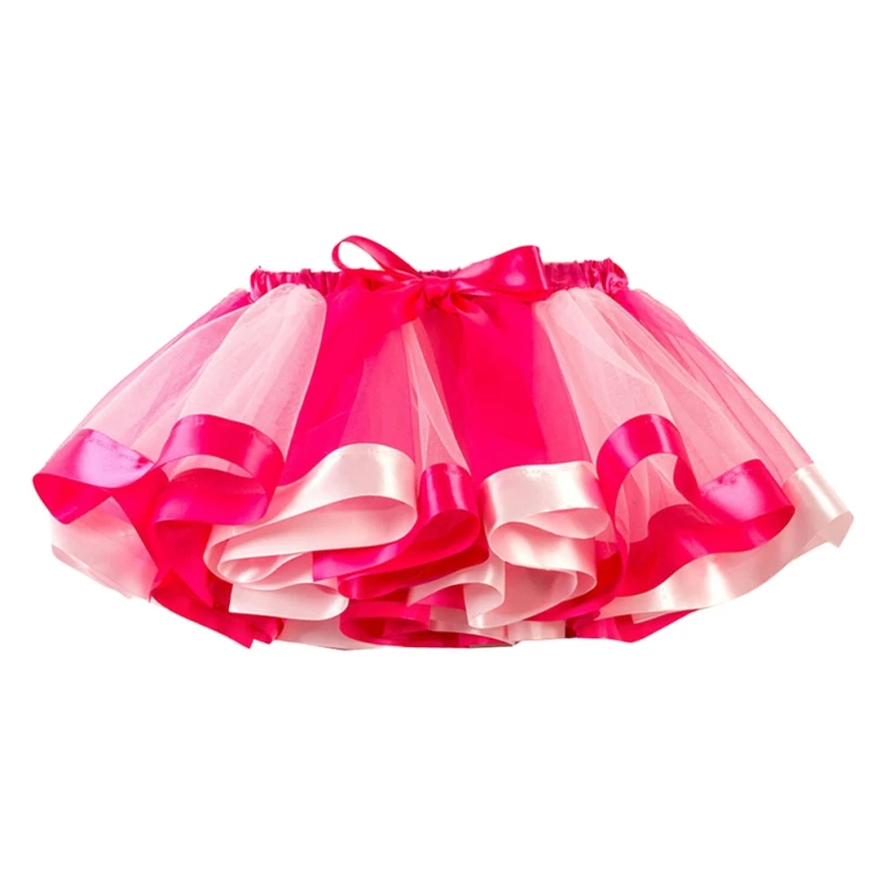 Bambini Mini gonne di Tulle Party Dance Tutu gonna neonata gonne principessa Bowknot Pettiskirt arcobaleno ragazze abbigliamento per bambini