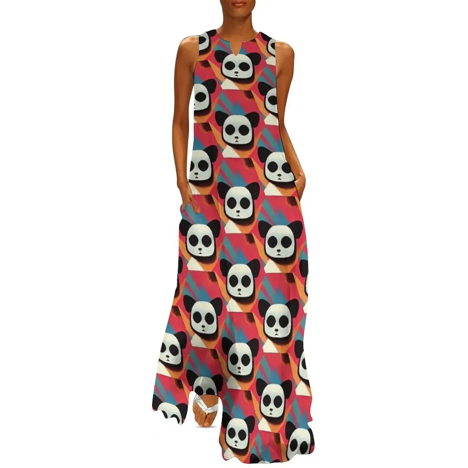 

Cute Panda Pattern Long Dress Summer skirt Dress for girls dresses for woman 2025 Dress