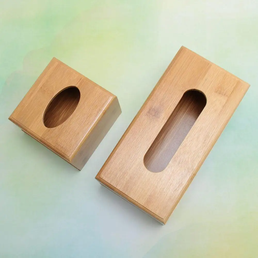 KTV Office Table Decoration Eco-Friendly Bamboo Desktop Organizer Napkin holder Tissue Rack Tissue Holder Storage box