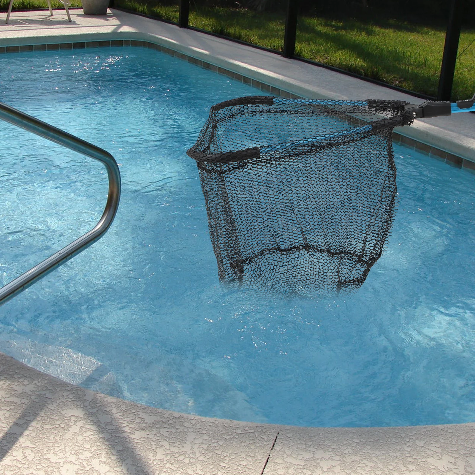 

1pc Telescopic Folding Fishing Aluminum Alloy Extendable Landing Net For Outdoor River Lake Fishing Hand Dip Net