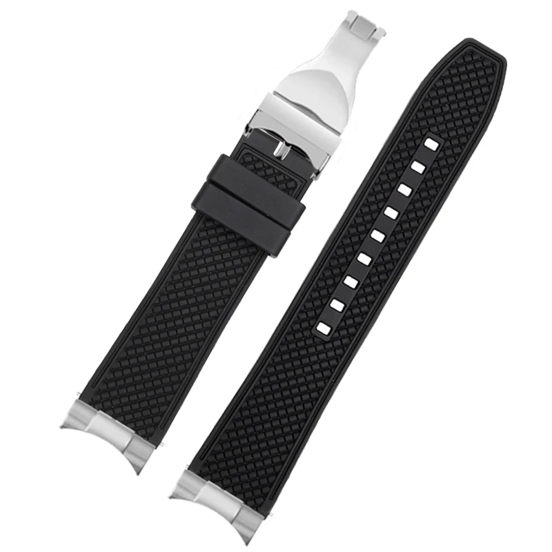 Cinturino per orologio in gomma fluorurata con estremità curva per Tudor Biwan 1958 M79030n M79030b 39mm Uomo Nero blu arancione verde cinturino 20m