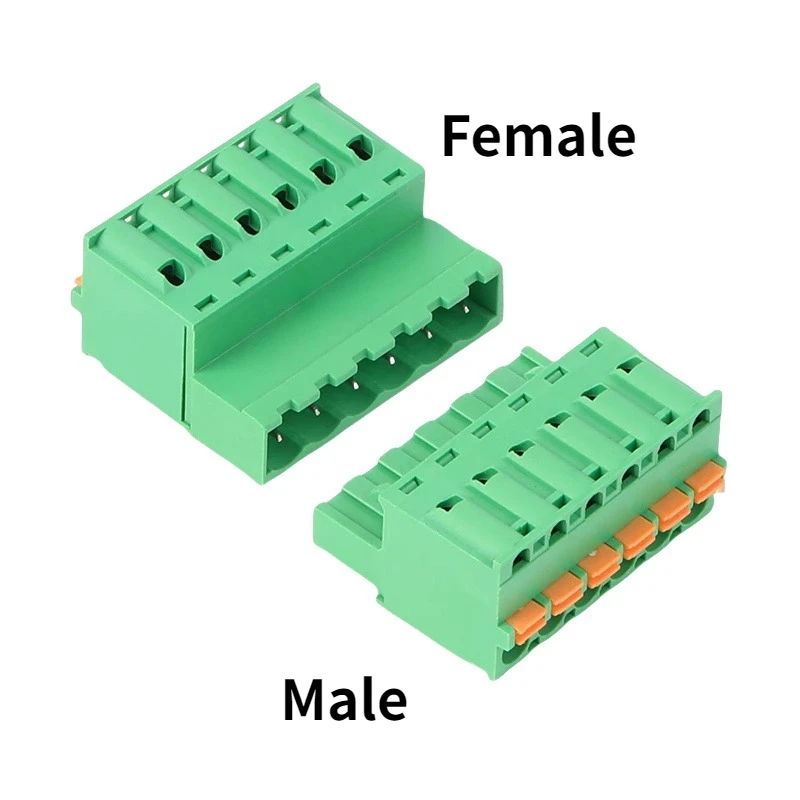 10 قطعة 5.08 مللي متر محطة كتلة لحام خالية المسمار 2EDG 5.08 الربيع الصحافة المكونات في ذكر موصل سالب 2P 3P 4P 5P 6P 7P 8P